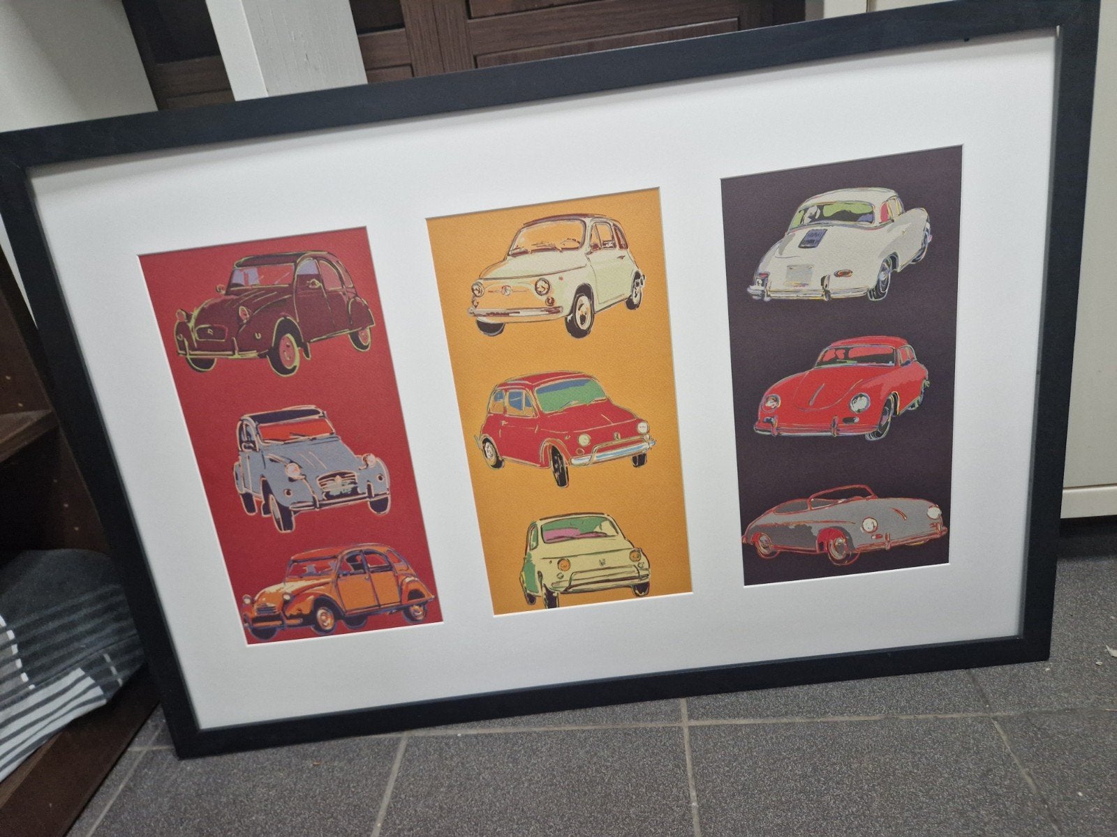 Rod Neer citroen 2cv fiat 500 porsche 356, Huis en Inrichting, Ophalen of Verzenden, Zo goed als nieuw, Print, 75 cm of meer