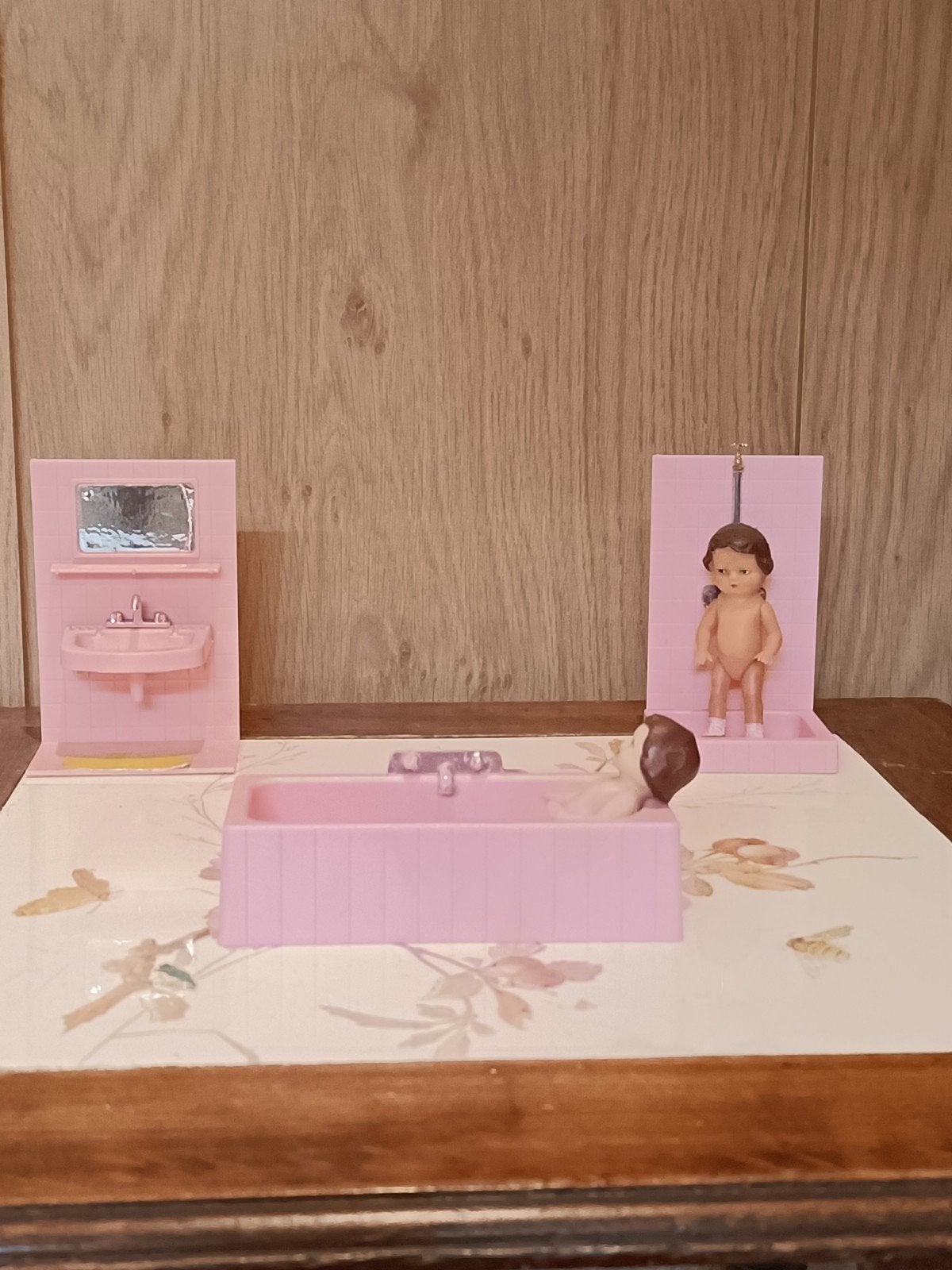 Vintage badkamer set Poppenhuis jaren '60/'70, Ophalen of Verzenden, Gebruikt