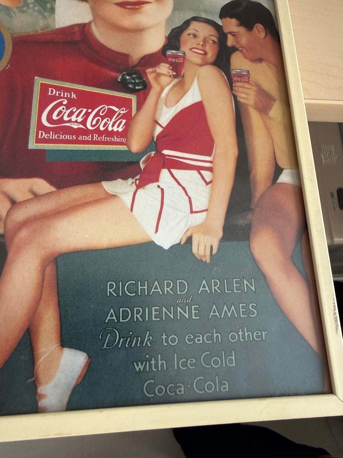 Vintage Coca-Cola Reclame Poster - Jaren '30 Stijl, Ophalen, Gebruikt, Reclamebord