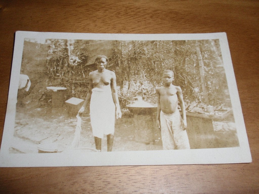 Fotokaart  Afrika Etnografie Naakt, Verzenden, 1920 tot 1940, Ongelopen, Cultuur en Media