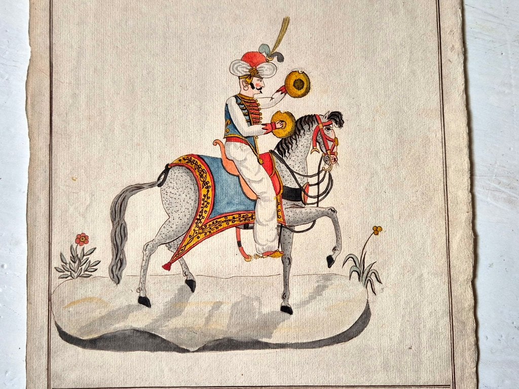 Originele tekening , aquarel omstreeks 1800, Antiek en Kunst, Kunst | Tekeningen en Foto's, Tekening, Aquarel, Handgemaakt, Origineel