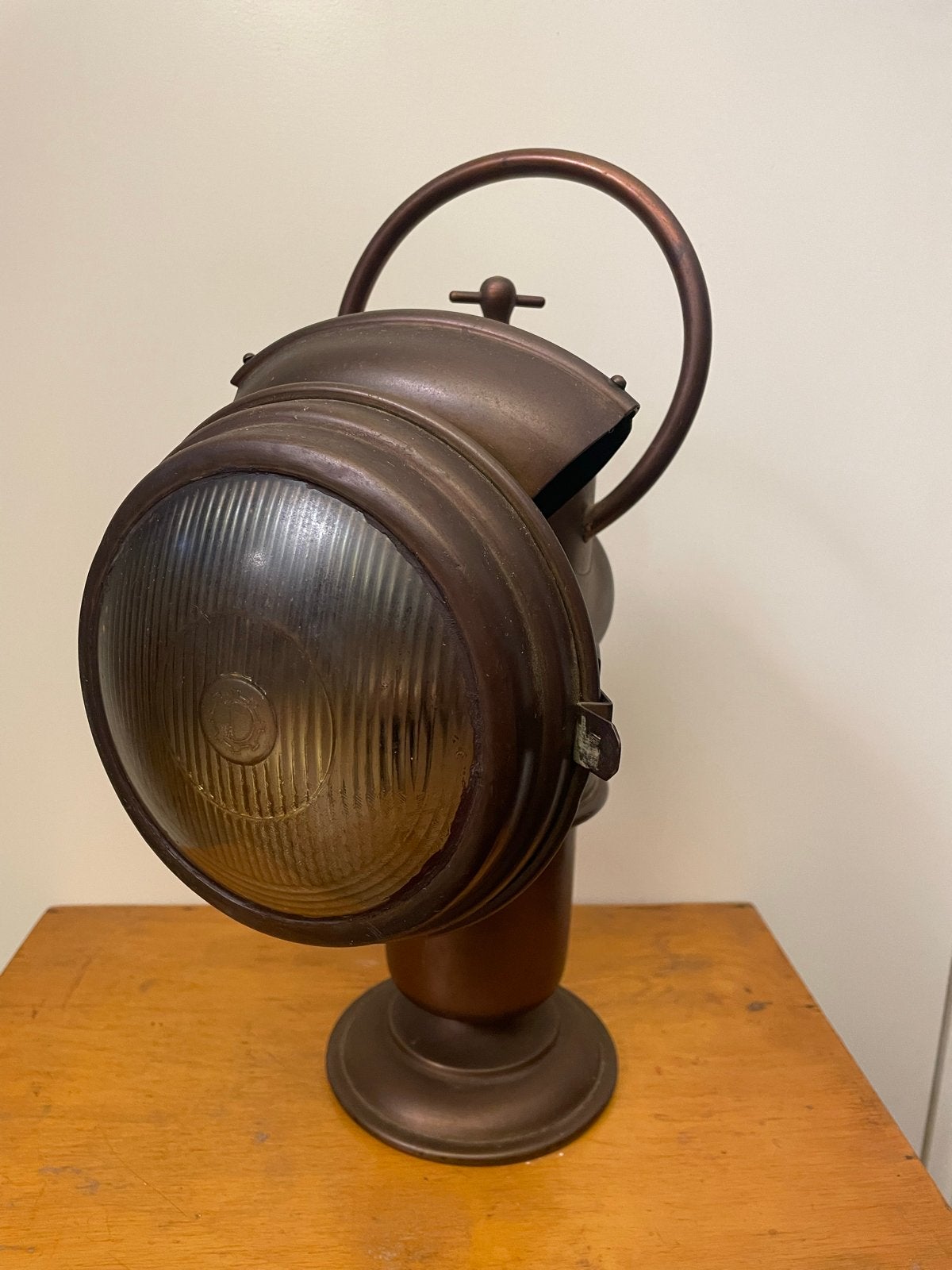 Grote zeldzame werkende carbidlamp, koperen behuizing, Ophalen of Verzenden
