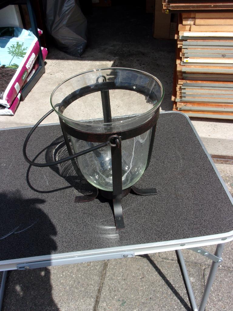 nieuwe glazen pot in houder, Ophalen of Verzenden, Nieuw, Zwart, Glas