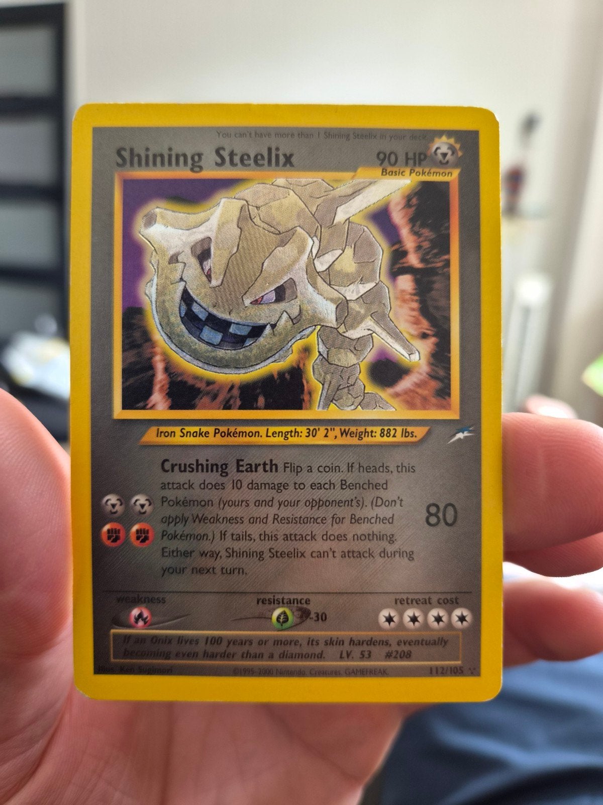 Shining Steelix Pokémon Kaart - Neo Destiny 112/105, Ophalen of Verzenden, Gebruikt, Losse kaart, Foil