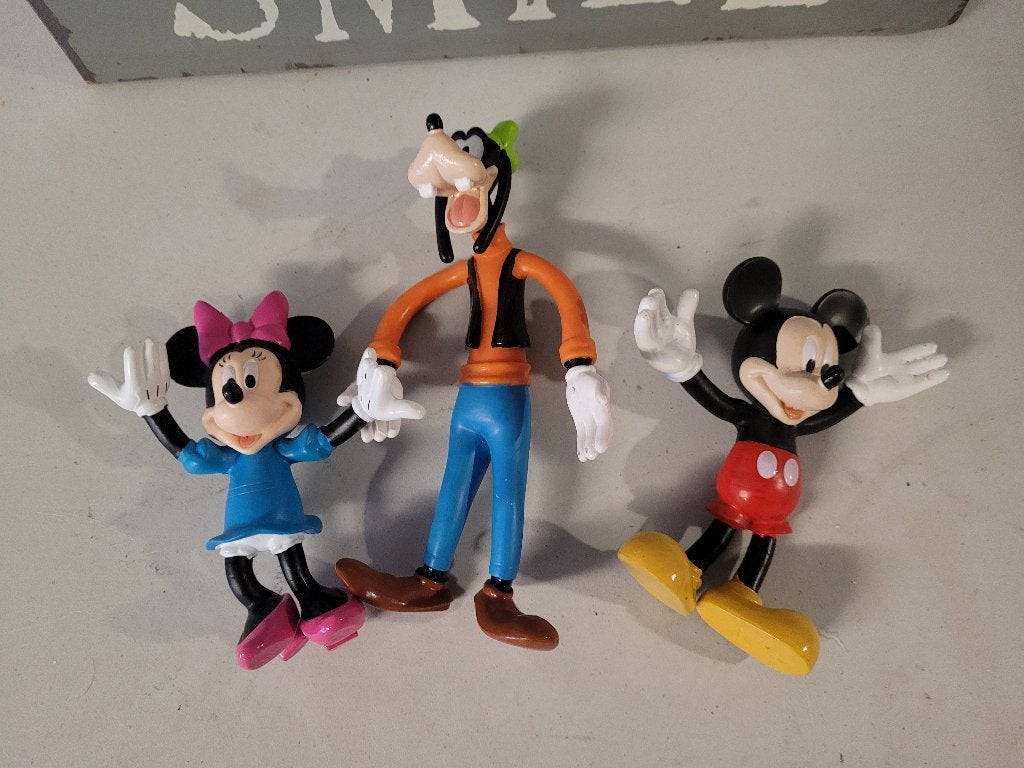 disney poppetjes nieuw mini mouse + goofy + mickey mouse, Ophalen of Verzenden, Overige figuren, Nieuw, Beeldje of Figuurtje
