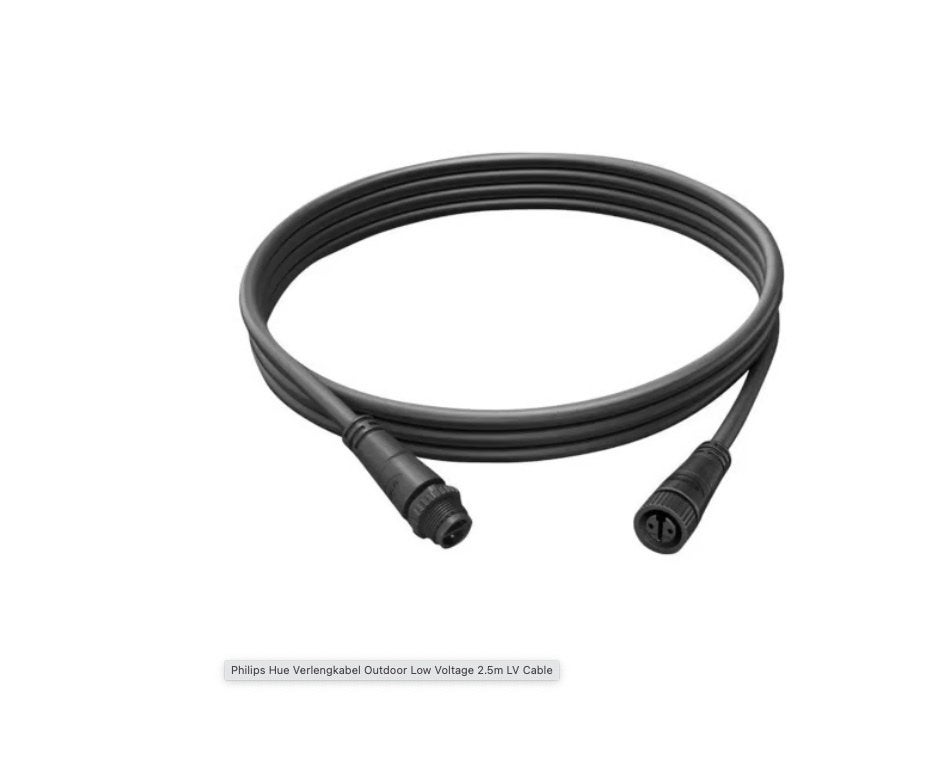 Philips Hue Verlengingskabel Outdoor Low Voltage 2.5m nieuw, Tuin en Terras, Kunststof, Minder dan 50 watt, Overige typen, Nieuw