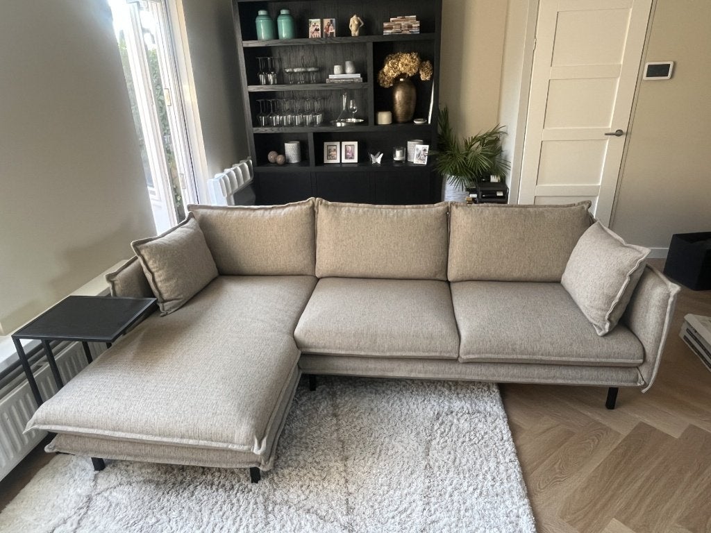Karwei Gayle hoekbank taupe, Ophalen, 250 tot 300 cm, Hoekbank, Driepersoons
