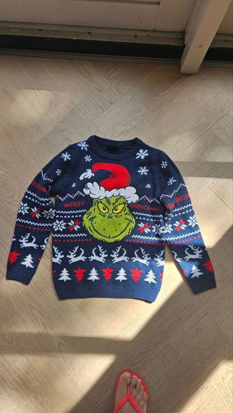 Grinch Kersttrui Maat 140 (10 jaar) - Zo goed als nieuw, Jongen of Meisje, Trui of Vest, Ophalen of Verzenden, Zo goed als nieuw