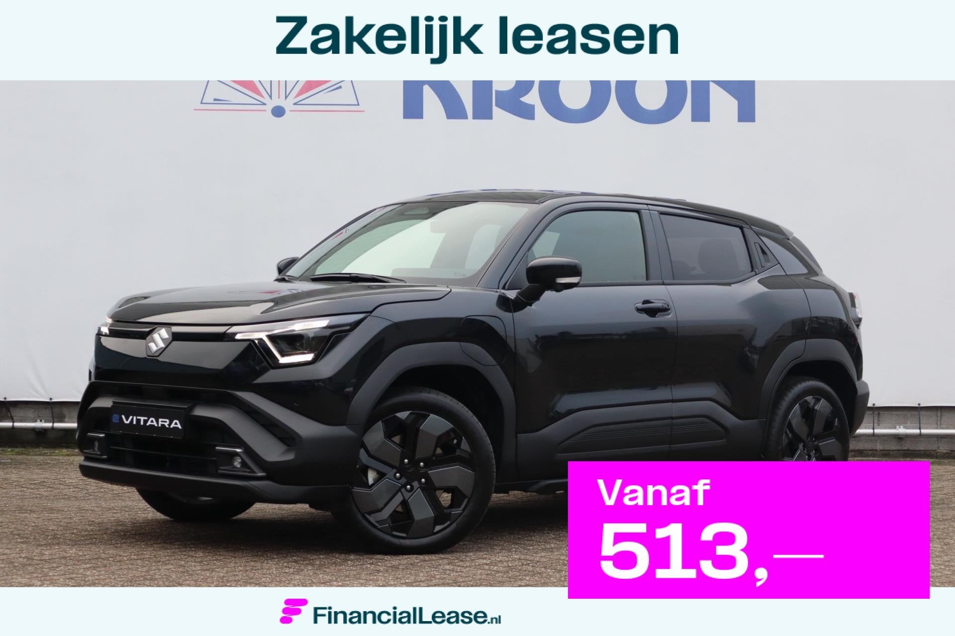 Suzuki E VITARA Style 61 kWh| € 2.000,- voordeel voor 30 S, Dealer onderhouden, Zwart, Leder en Stof, Zwart