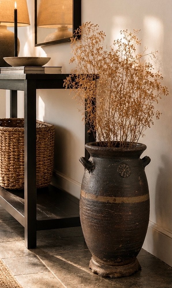 Grote antieke Keulse pot met oren - Uniek decoratiestuk 80cm, Ophalen