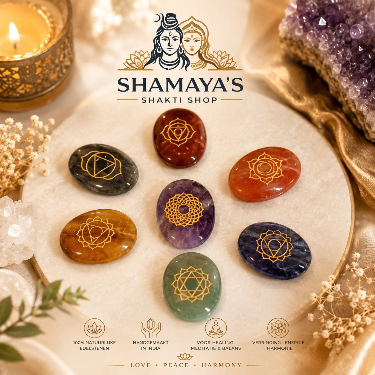 7 Chakra Healing Crystal Set – Natuurlijke Edelstenen Set, Ophalen of Verzenden, Overige typen