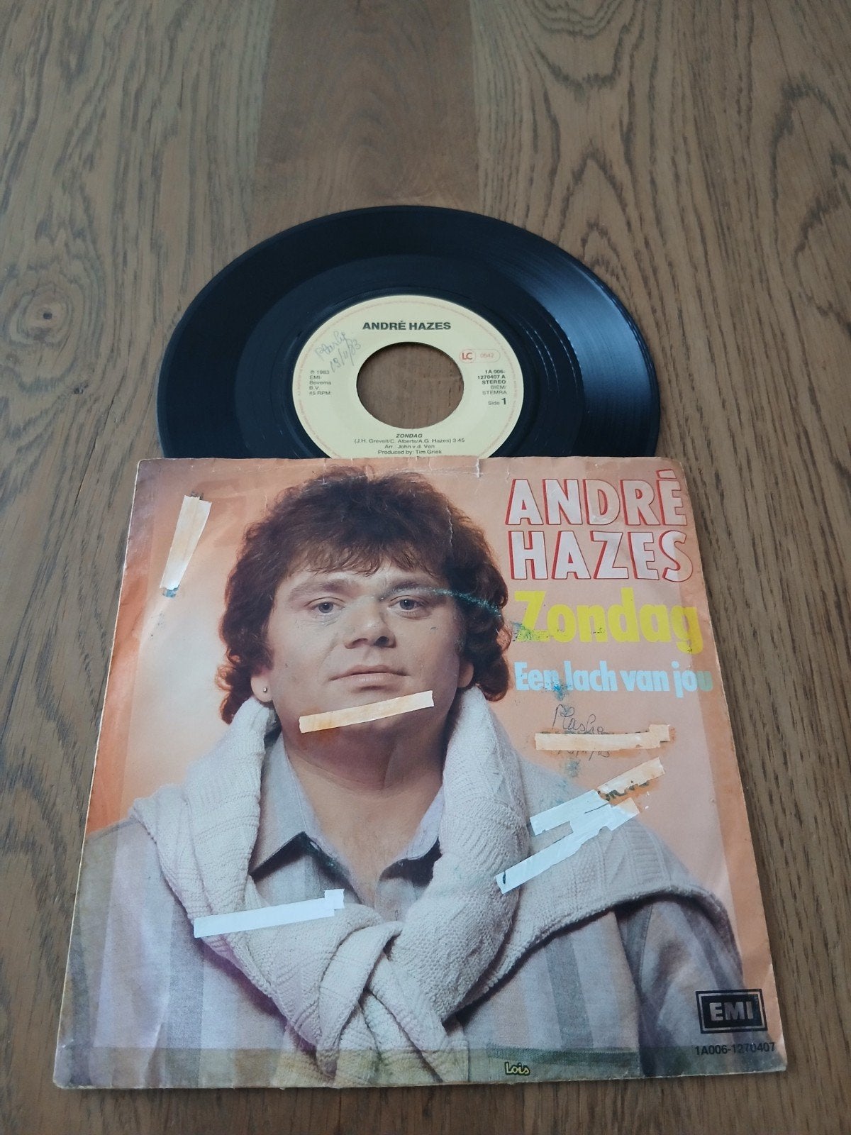 VINYL SINGLE  ANDRE HAZES  1983, Ophalen of Verzenden, Zo goed als nieuw, Overige formaten, Levenslied of Smartlap