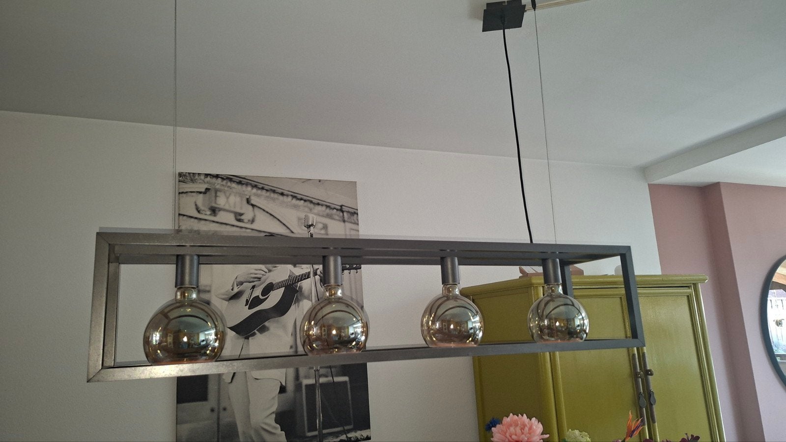 Moderne hanglamp 120x25 cm zonder lichtbronnen, Ophalen of Verzenden, Gebruikt, Metaal