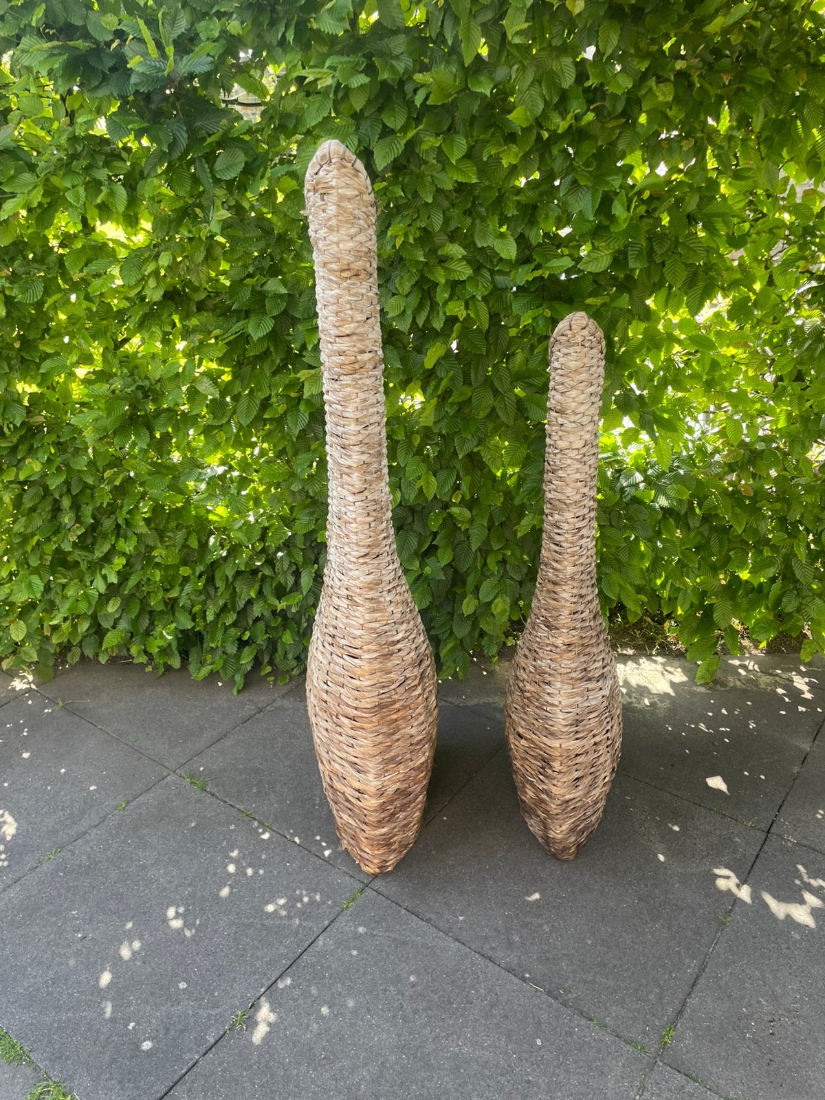 2 stuks rieten decoratie manden, Tuin en Terras, Bloembakken en Plantenbakken, Ophalen, Overige materialen, Gebruikt, 100 cm of meer