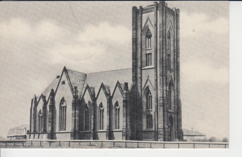 D072 ansichtkaart Ijsland 1959 Landakoti kerk Reykjavik, Ophalen of Verzenden, 1940 tot 1960, Gelopen, Overig Europa
