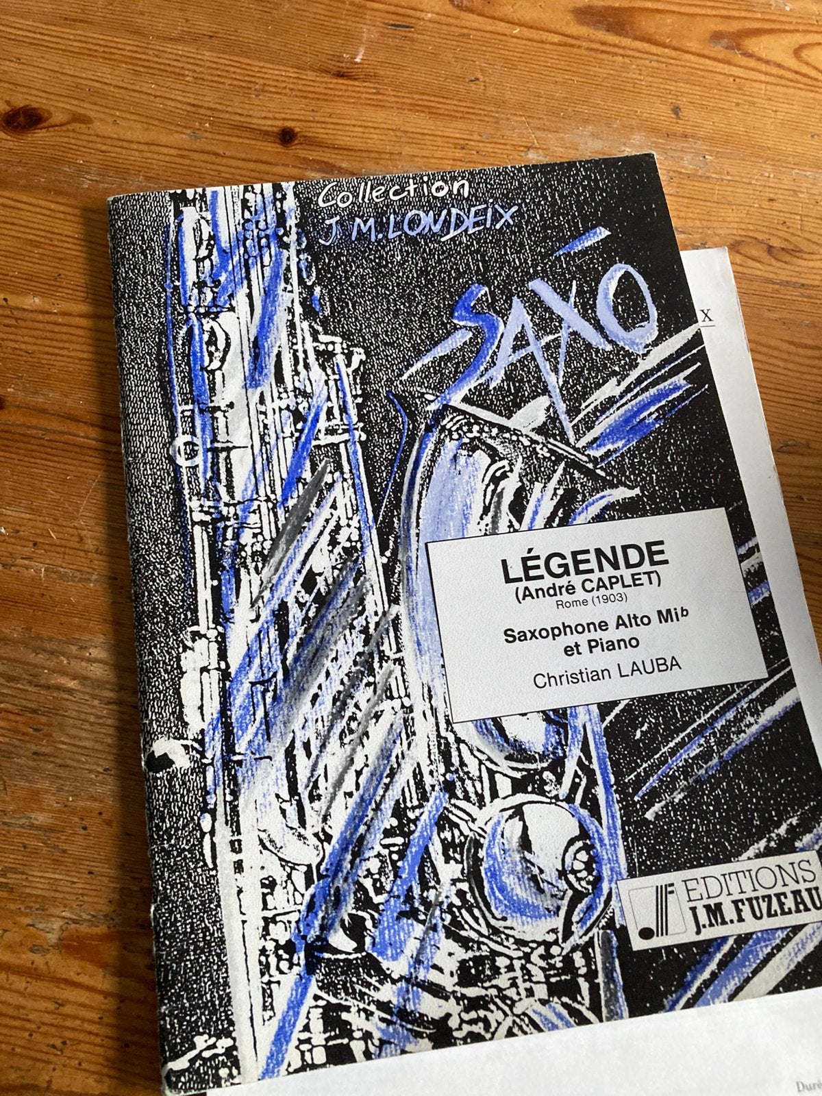 Légende, André Caplet voor altsaxofoon en piano, Muziek en Instrumenten, Bladmuziek, Gebruikt, Saxofoon, Klassiek, Overige soorten
