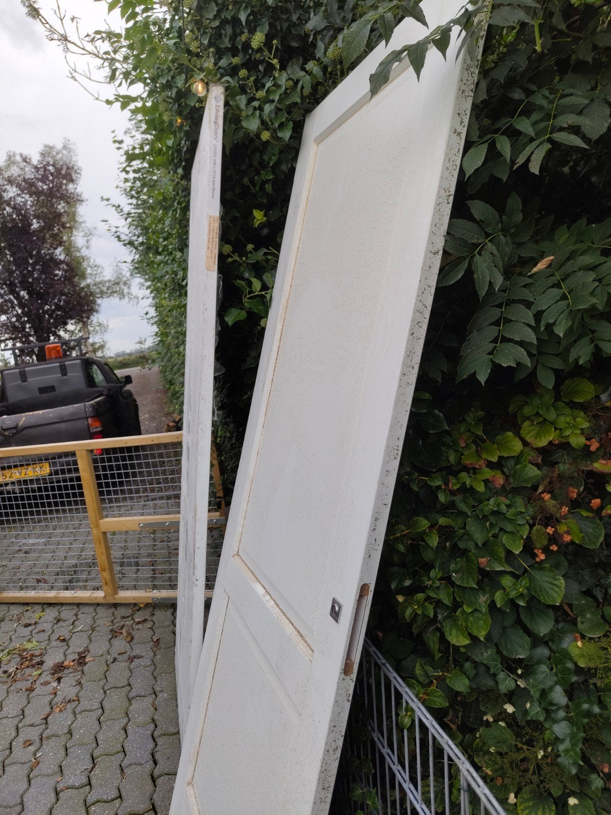 2x Stompe massief houten deuren - LivingDoors, Gebruikt, 80 tot 100 cm, 215 cm of meer, Binnendeur