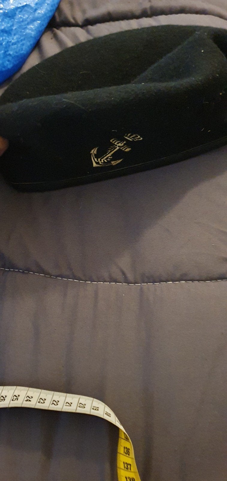 Zwarte baret met anker en kroon - Maat 57, Verzenden, Zo goed als nieuw, Keiretsu Europe, Pet