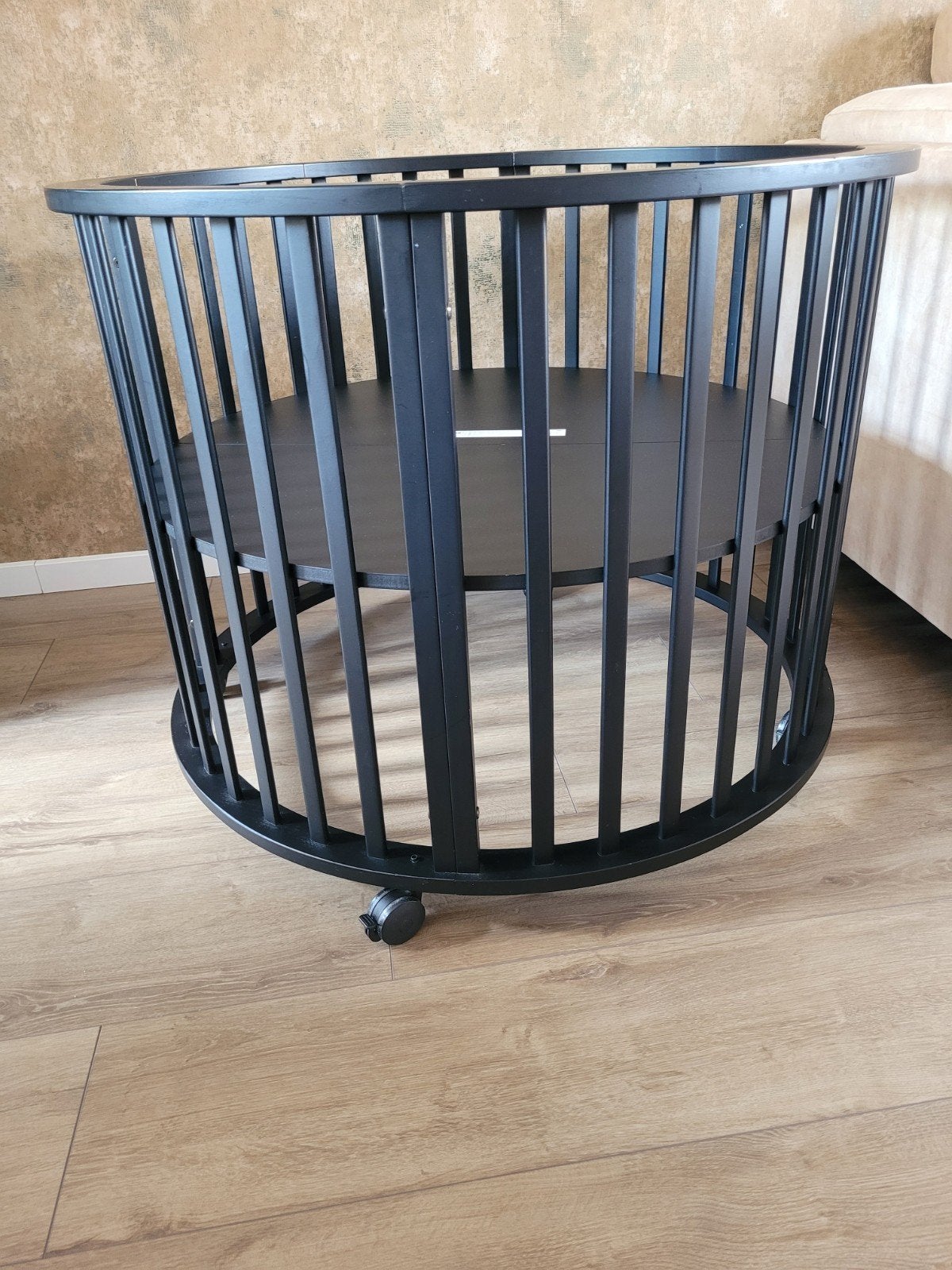 Zwarte box incl matras, Kinderen en Baby's, Boxen, Ophalen, Gebruikt, Rond