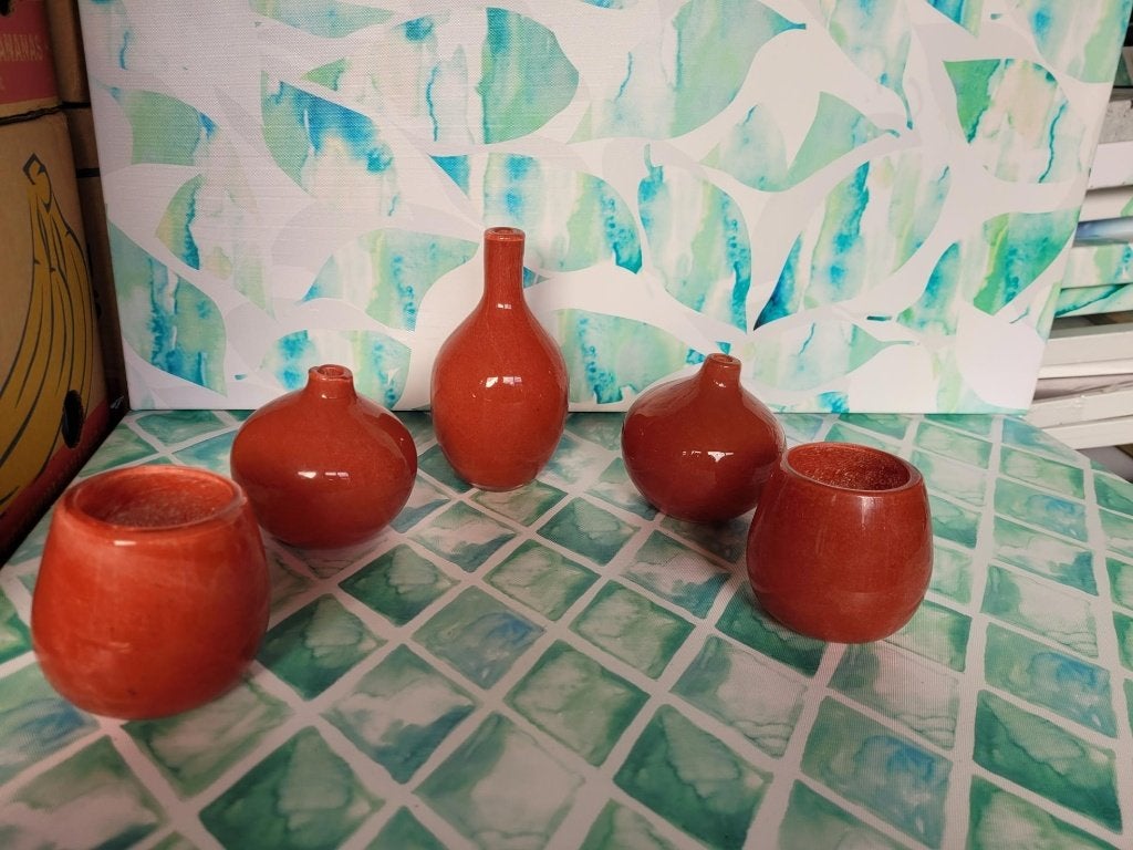 Mooie vasen NIEUW, rood., Overige materialen, ., Rond, Nieuw