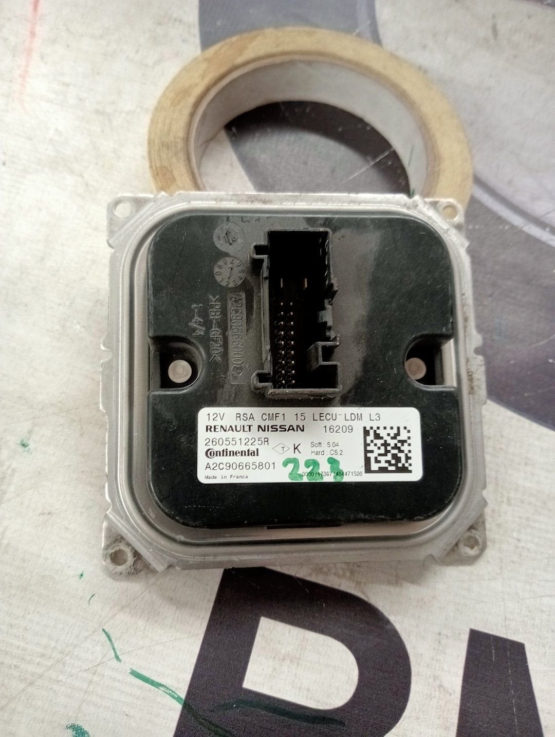 Led-voorschakelapparaat 260551225R Renault A2C90665801 Conti, Gebruikt, -, Renault, -