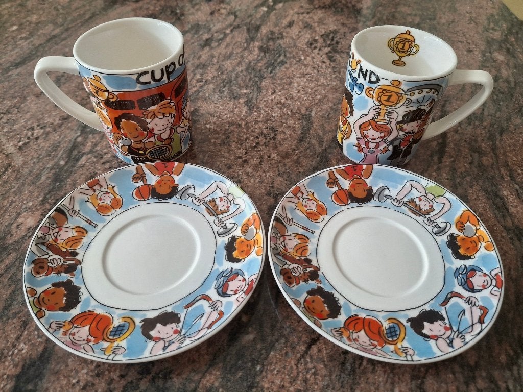KLM Blond kopje en schotel - 2stuks, Ophalen, Nieuw, Overige typen