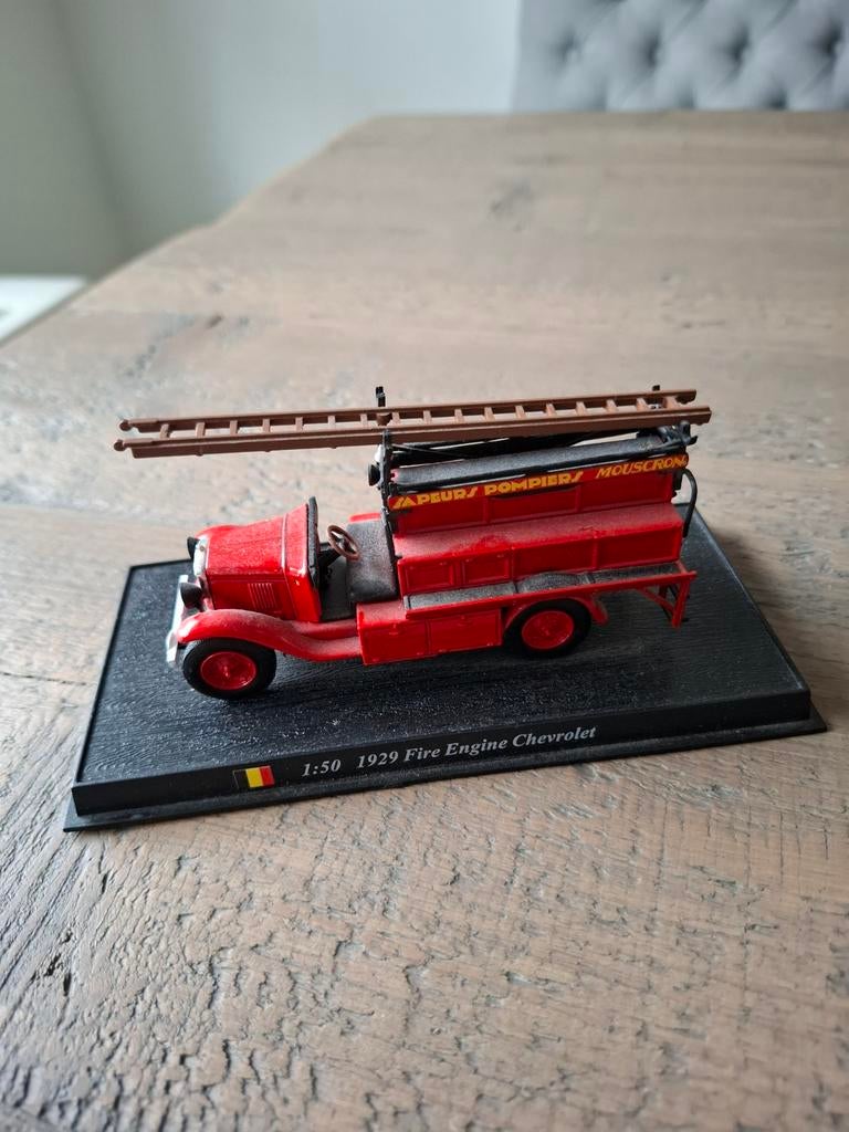 1929 Chevrolet Fire Engine brandweerauto 1:50 – Mouscron, Overige merken, Auto, Groter dan 1:32, Ophalen of Verzenden