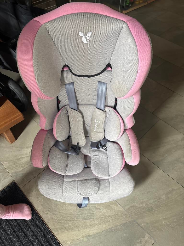 Autostoeltje roze/grijs, Zijbescherming, 9 t/m 36 kg, Ophalen, Overige merken