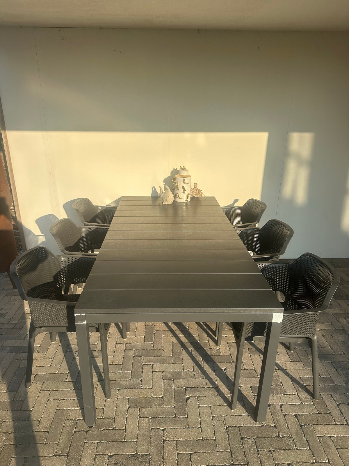 Nardi Tuinset met uittrekbare tafel en 8 stoelen, Ophalen, Kunststof, Gebruikt, Eettafel