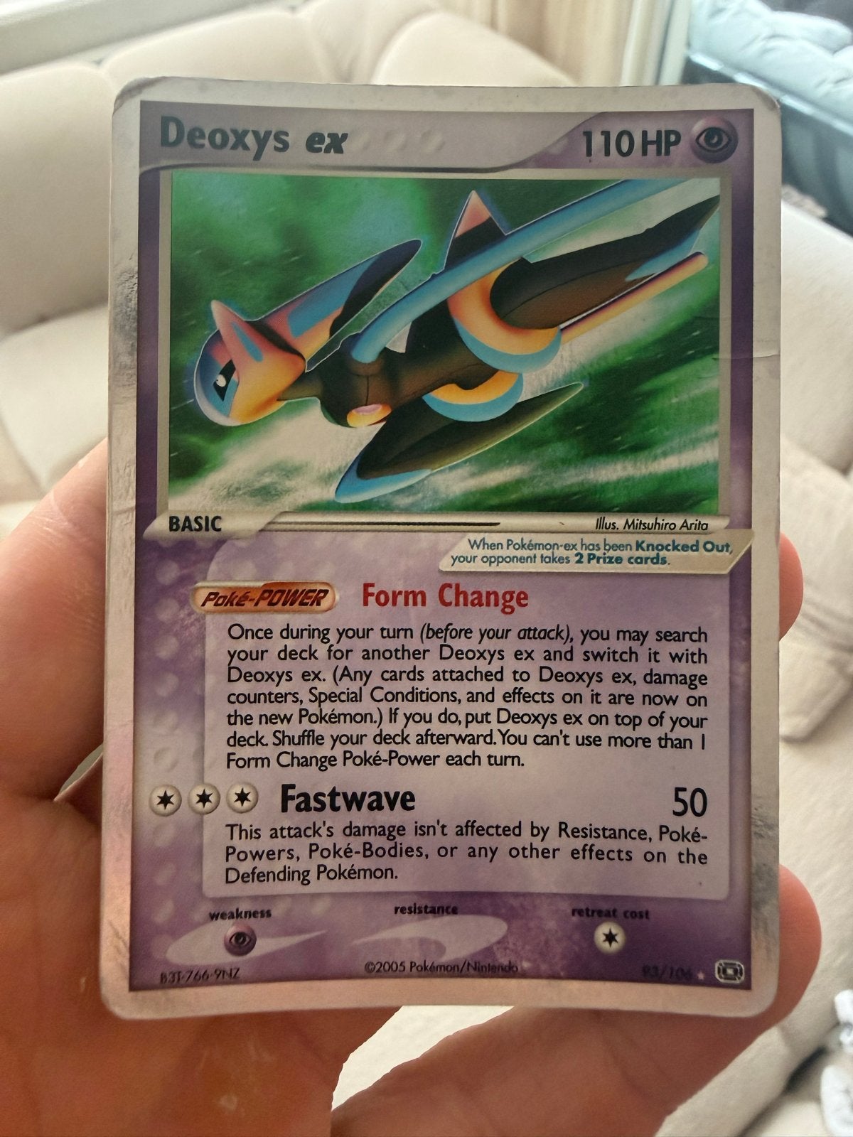 Deoxys ex Pokémon kaart - Holo - 2005, Ophalen of Verzenden, Gebruikt, Losse kaart, Foil