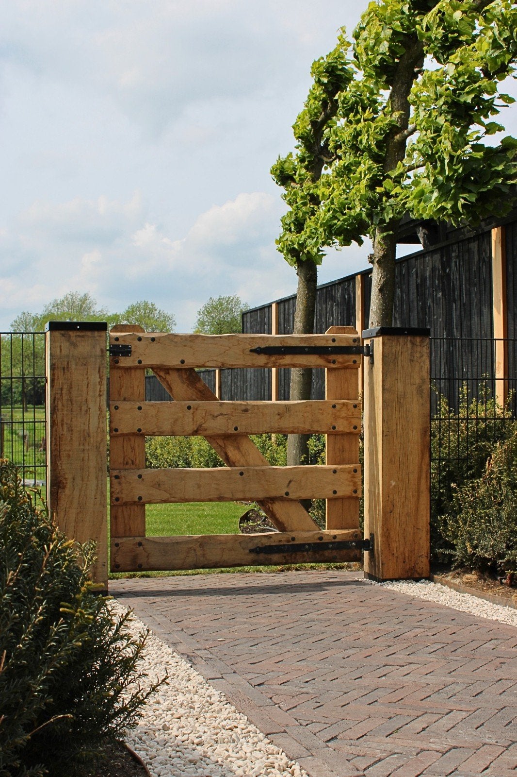 Exclusieve Eiken Houten Landhekken op Maat Gemaakt, Ophalen, Nieuw, Hout, Tuinhek