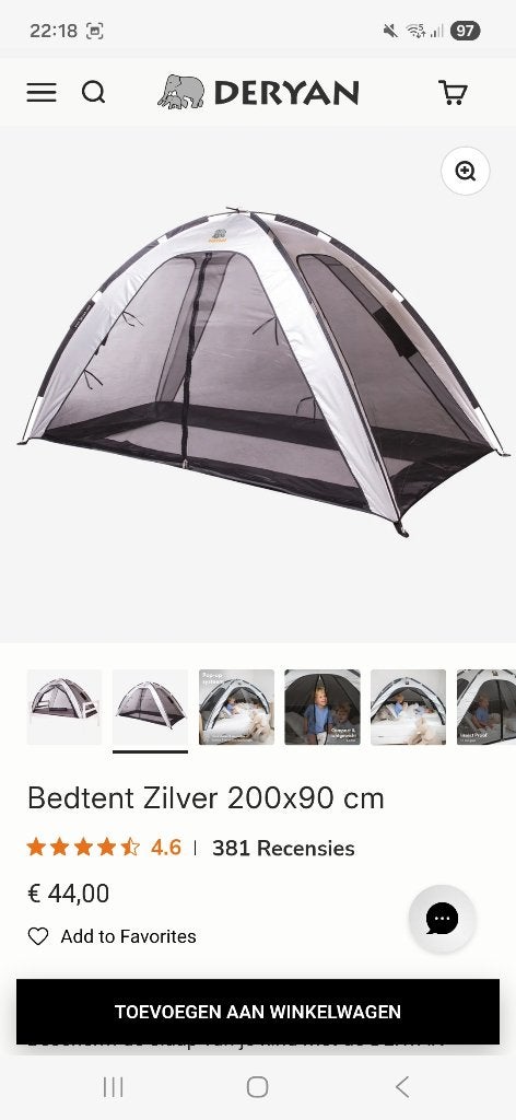 DERYAN Bedtent klamboe, Ophalen of Verzenden, Zo goed als nieuw, Klamboe
