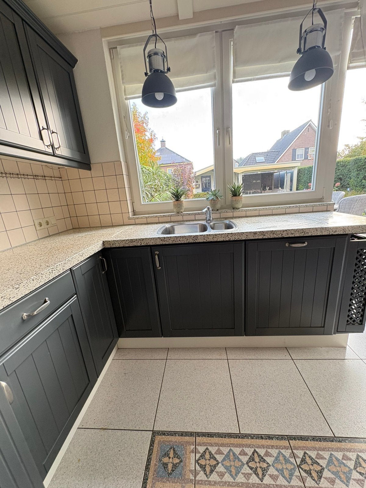 Keukenblok landelijk beschikbaar 28 / 29 december, Ophalen, Gebruikt, Blauw, Hoekkeuken