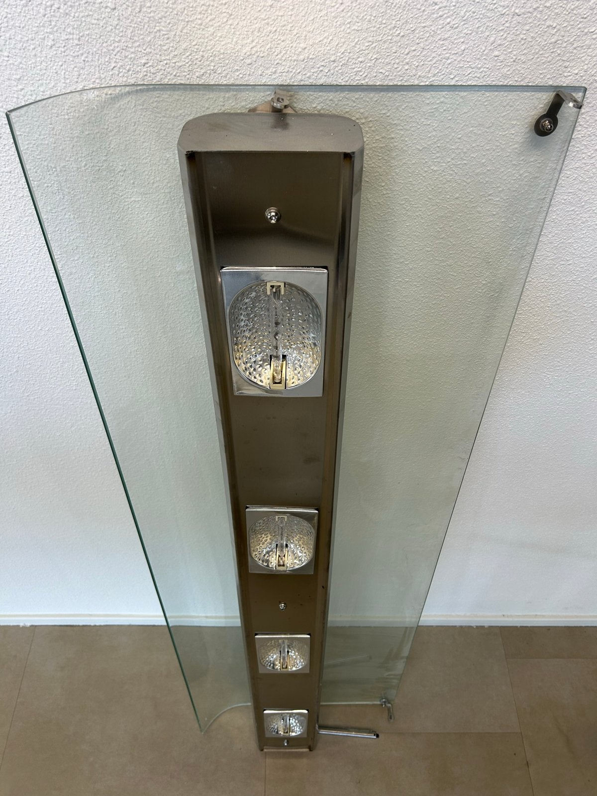 Moderne Warmhoudlampen met Glazen Paneel, Ophalen, Zo goed als nieuw