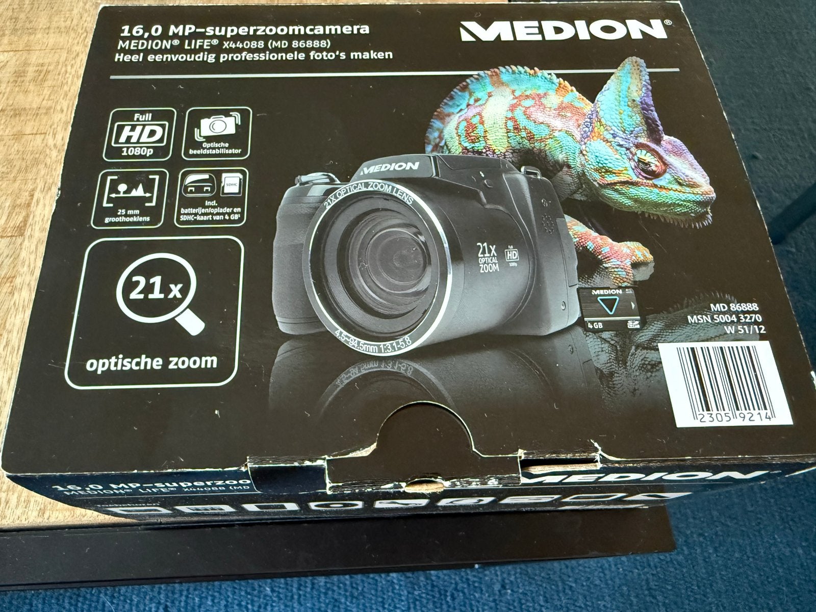 Medion Life X44088 16.0 MP Superzoom Camera, Beeldstabilisatie, Ophalen of Verzenden, Accu, Overige Merken