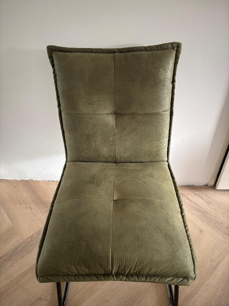 Prachtige groene eetkamerstoelen + eetkamerbank, Ophalen, Gebruikt, Twee, Overige kleuren