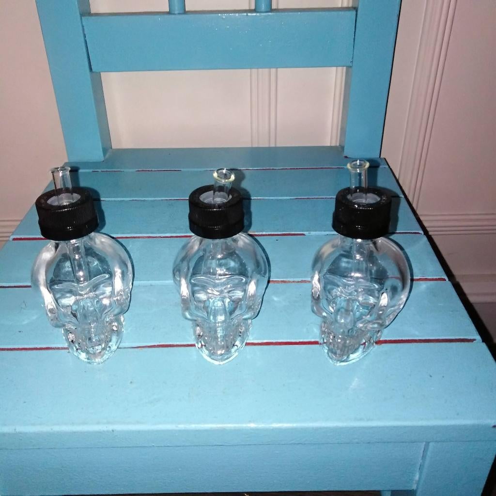 Glazen geurflesjes schedeltje Skull 30ml 6 stuks, Ophalen, Zo goed als nieuw, Overige typen