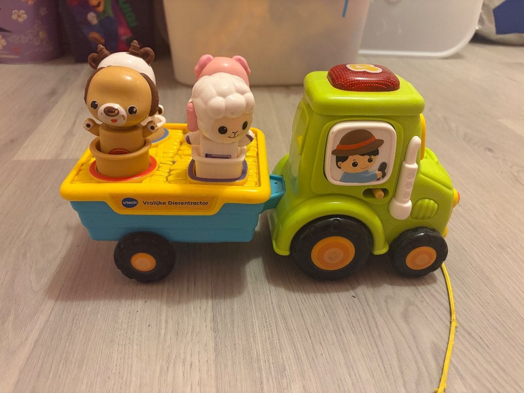 Vtech speel en leer dieren tractor, Ophalen, Zo goed als nieuw, Auto, Met licht