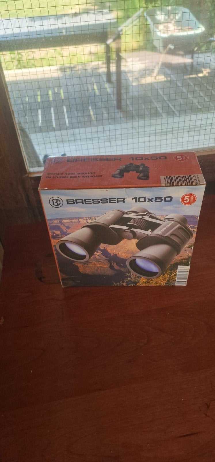 Bresser 10x50 Verrekijker met Tas - Zo goed als nieuw, Zo goed als nieuw, 8 tot 12x, Met hoes of tas, Porro (met knik)