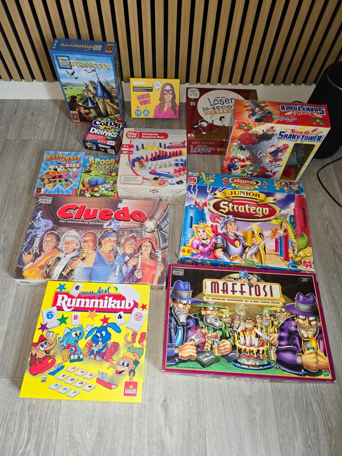 Diverse spellen: o.a. Carcassonne, Cluedo, jr stratego, Vijf spelers of meer, Ophalen of Verzenden, Gebruikt