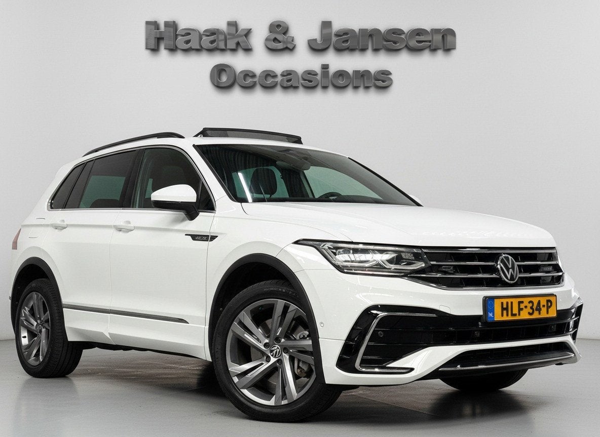 Volkswagen TIGUAN 1.4 TSI eHybrid R-Line Business+ - Pano -, Auto's, 150 pk, Alcantara, Wit, Hybride Elektrisch/Benzine