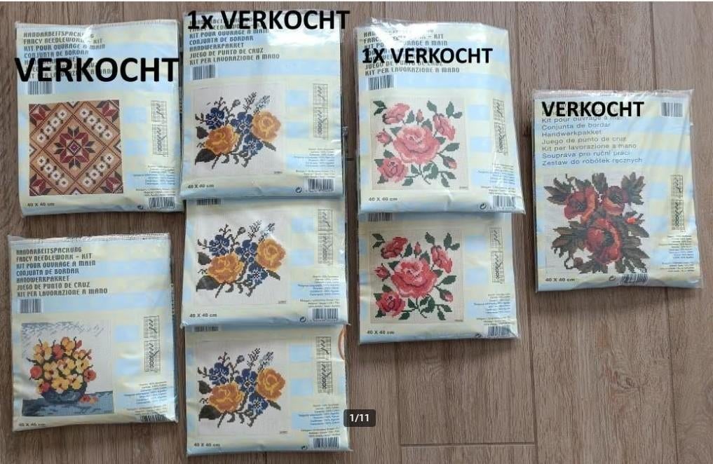 NIEUW handwerkpakket kruissteek borduren 40 x 40 cm kussen, Ophalen of Verzenden, Nieuw, Handborduren, Borduurpakket