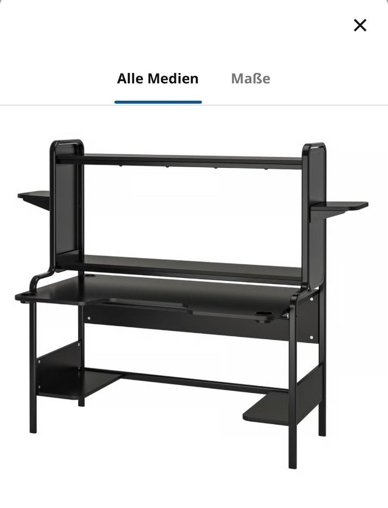 Gaming desk, Ophalen, Zwart, Spaanplaat of MDF, Zo goed als nieuw