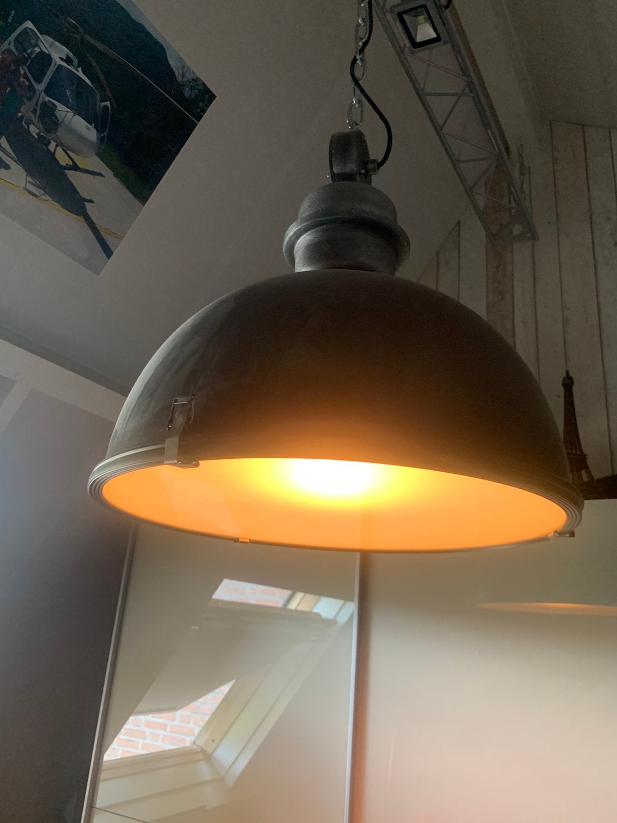 Industriële lamp, hanglamp, Ophalen, Zo goed als nieuw