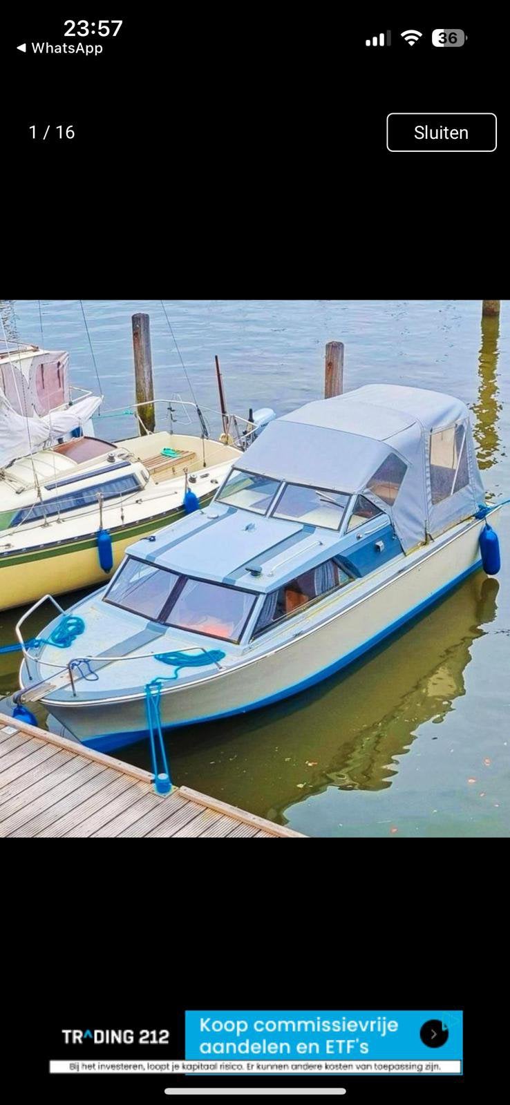 Polyester Killkruiser met inboard VW 4 cil. 50 PK, Watersport en Boten, Ophalen, Overige merken, Gebruikt, Diesel
