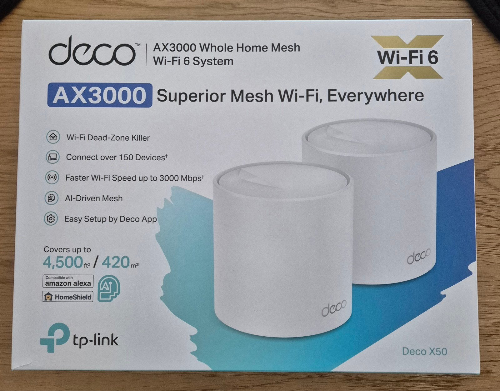 TP-Link Deco X50 AX3000 Mesh Wi-Fi 6 Systeem (2-pack), Computers en Software, Ophalen, Nieuw, Router, TP-Link