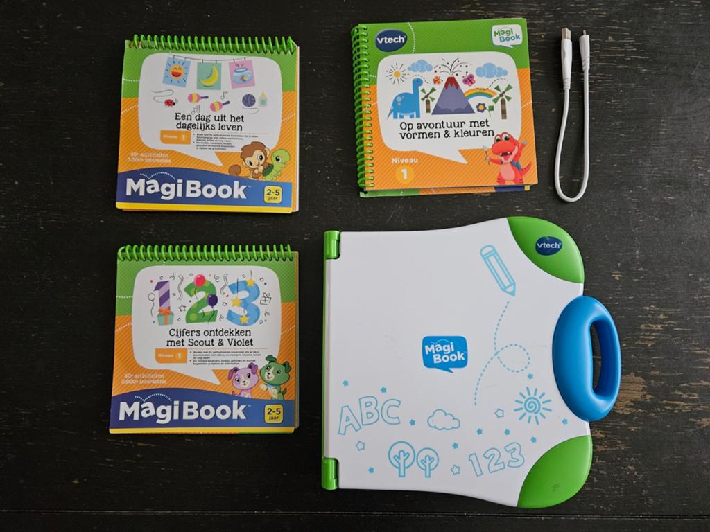 Magibook van vtech inclusief 3 boekjes, Ophalen, Gebruikt, Elektronica, Met geluid