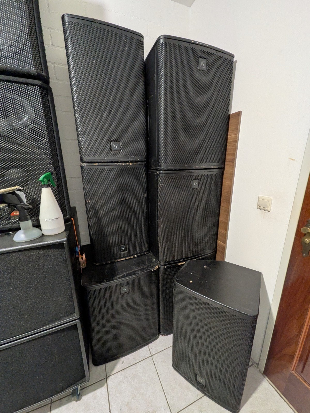 EV ELX 115 Tops & ELX 118 Subs + Versterker Rack, Ophalen, Gebruikt, Speakerset, Overige merken