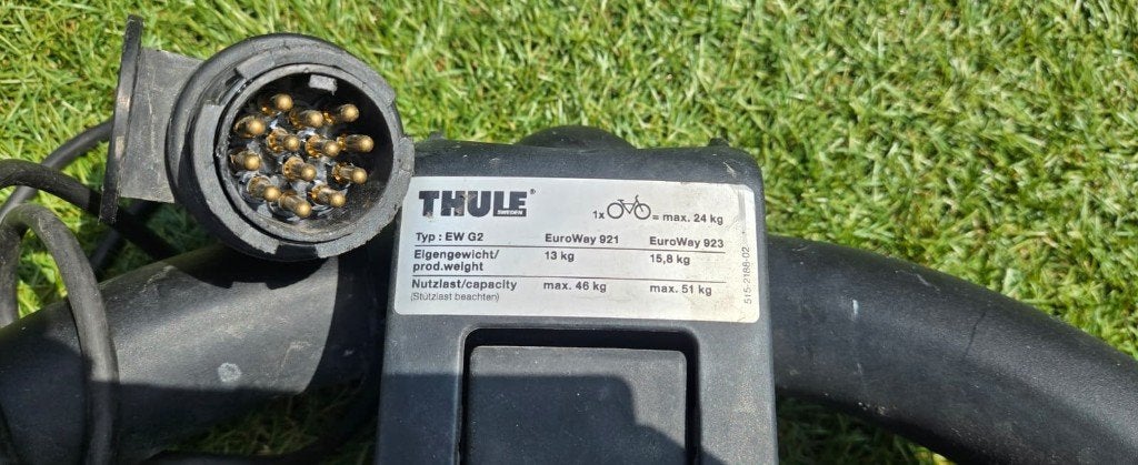 Thule Euroway 921 EW G2 - Fietsendrager, Auto diversen, Fietsendragers, Gebruikt, Trekhaakdrager, 2 fietsen, Brede banden, Ophalen