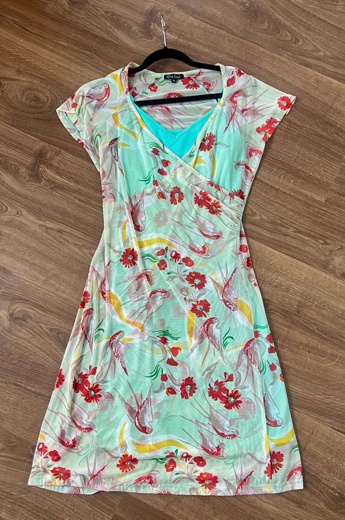 Vintage zomer jurkje van king louie, maat M, Ophalen of Verzenden, Gedragen, Maat 38/40 (M), Knielengte